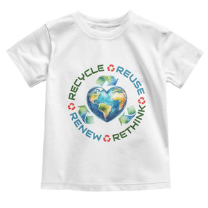 Recycle Reuse Renew Rethink Toddler T Shirt Zero Waste Life TS12 White Print Your Wear