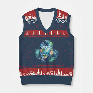 Earth Day Dont Be Trashy V-Neck Knit Sweater Vest Environmental Awareness Gift TS12 Navy Red Print Your Wear