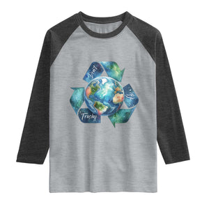 Earth Day Dont Be Trashy Raglan Shirt Environmental Awareness Gift TS12 Heather Gray Heather Charcoal Print Your Wear