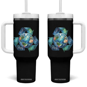 Earth Day Dont Be Trashy Tumbler With Handle Environmental Awareness Gift TS12 One Size: 40 oz Black Print Your Wear