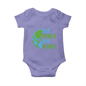 Our Power Our Planet Baby Onesie Earth Day Words Environmentalist Gift TS12 Violet Print Your Wear