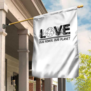 Earth Day 2026 Garden Flag Our Power Our Planet TS12 Print Your Wear