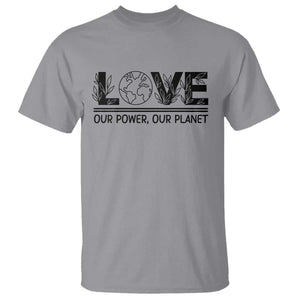 Earth Day 2026 T Shirt Our Power Our Planet TS12 Sport Gray Print Your Wear