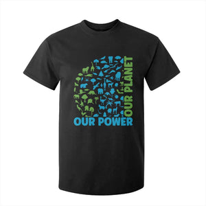 Earth Day Environmental Activism T Shirt For Kid Our Power Our Planet TS12 Black Print Your Wear