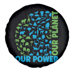 Earth Day Environmental Activism Spare Tire Cover Our Power Our Planet TS12 Print Your Wear