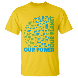 Earth Day Environmental Activism T Shirt Our Power Our Planet TS12 Daisy Print Your Wear