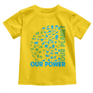 Earth Day Environmental Activism Toddler T Shirt Our Power Our Planet TS12 Daisy Print Your Wear