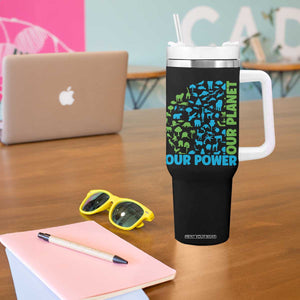 Earth Day Environmental Activism Tumbler With Handle Our Power Our Planet TS12 Print Your Wear