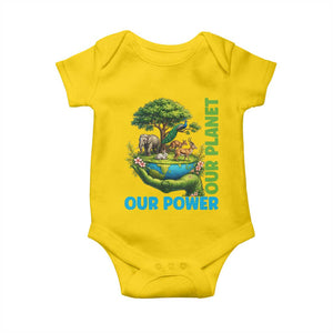 Our Power Our Planet Baby Onesie Earth Day Nature Lover Gift TS12 Daisy Print Your Wear