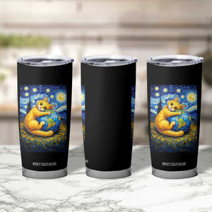 Earth Day Tumbler Cup Starry Night Cat Hugging Earth TS12 Print Your Wear