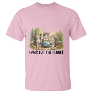 Earth Day Cat Lover T Shirt Paws For The Planet TS12 Light Pink Print Your Wear