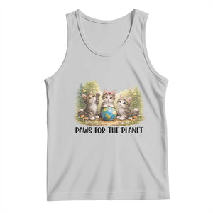 Earth Day Cat Lover Tank Top Paws For The Planet TS12 Ash Print Your Wear