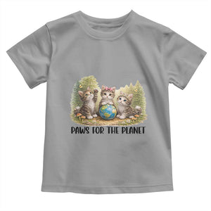 Earth Day Cat Lover Toddler T Shirt Paws For The Planet TS12 Sport Gray Print Your Wear