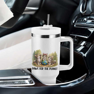 Earth Day Cat Lover Tumbler With Handle Paws For The Planet TS12 Print Your Wear