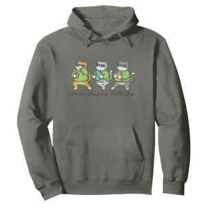 Make Everyday Earth Day Hoodie Eco Friendly Cat Lover TS12 Military Green Print Your Wear