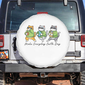 Make Everyday Earth Day Spare Tire Cover Eco Friendly Cat Lover TS12 No hole White Print Your Wear
