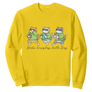 Make Everyday Earth Day Sweatshirt Eco Friendly Cat Lover TS12 Daisy Print Your Wear