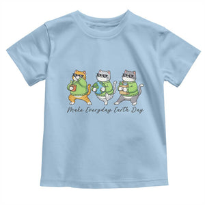 Make Everyday Earth Day Toddler T Shirt Eco Friendly Cat Lover TS12 Light Blue Print Your Wear