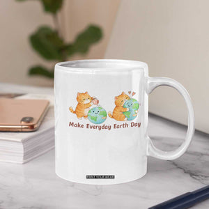 Make Everyday Earth Day Coffee Mug Cute Cat Healing Planet Earth TS12 Print Your Wear