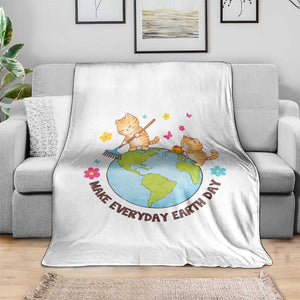 Make Everyday Earth Day Throw Blanket Funny Cat Lover Gift TS12 Print Your Wear
