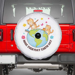 Make Everyday Earth Day Spare Tire Cover Funny Cat Lover Gift TS12 White Print Your Wear