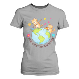 Make Everyday Earth Day T Shirt For Women Funny Cat Lover Gift TS12 Sport Gray Print Your Wear