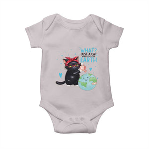 Just A Cat Who Loves The Earth Baby Onesie Earth Day Cat Lover Gift TS12 Ice Gray Print Your Wear