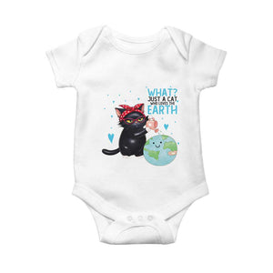 Just A Cat Who Loves The Earth Baby Onesie Earth Day Cat Lover Gift TS12 White Print Your Wear