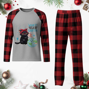 Just A Cat Who Loves The Earth Plaid Pajama Set Earth Day Cat Lover Gift TS12 Buffalo Plaid Print Your Wear