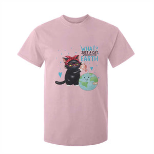 Just A Cat Who Loves The Earth T Shirt For Kid Earth Day Cat Lover Gift TS12 Light Pink Print Your Wear