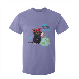 Just A Cat Who Loves The Earth T Shirt For Kid Earth Day Cat Lover Gift TS12 Violet Print Your Wear
