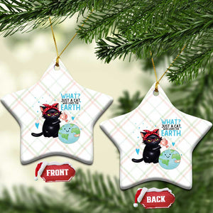 Just A Cat Who Loves The Earth Ceramic Ornament Earth Day Cat Lover Gift TS12 Print Your Wear