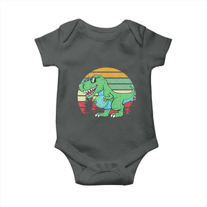 Funny Earth Day Dinosaur Lover Baby Onesie Save The Planet TS12 Dark Heather Print Your Wear