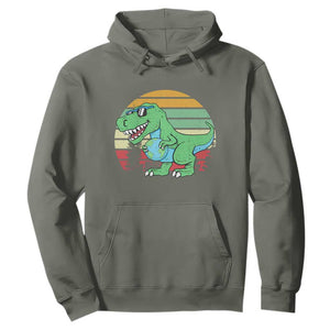 Funny Earth Day Dinosaur Lover Hoodie Save The Planet TS12 Military Green Print Your Wear