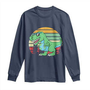 Funny Earth Day Dinosaur Lover Long Sleeve Shirt Save The Planet TS12 Navy Print Your Wear