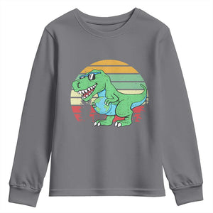 Funny Earth Day Dinosaur Lover Youth Sweatshirt Save The Planet TS12 Charcoal Print Your Wear