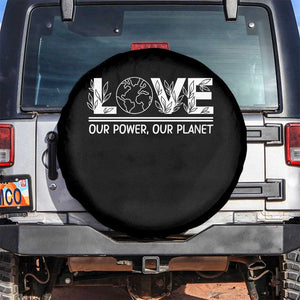 Our Power Our Planet Spare Tire Cover Earth Day Eco Friendly TS12 No hole Black Print Your Wear