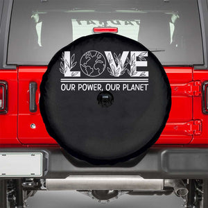 Our Power Our Planet Spare Tire Cover Earth Day Eco Friendly TS12 Black Print Your Wear