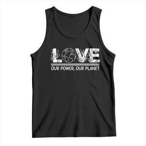 Our Power Our Planet Tank Top Earth Day Eco Friendly TS12 Black Print Your Wear