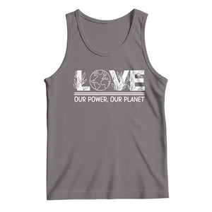 Our Power Our Planet Tank Top Earth Day Eco Friendly TS12 Deep Heather Print Your Wear