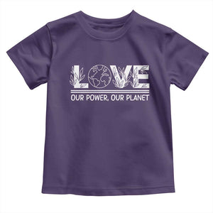 Our Power Our Planet Toddler T Shirt Earth Day Eco Friendly TS12 Purple Print Your Wear