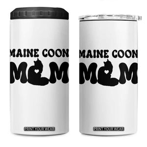 Maine Coon Mom 4 in 1 Can Cooler Tumbler Cat Lover Gift For Her TS12 One Size: 16 oz White Print Your Wear