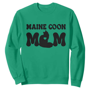 Maine Coon Mom Sweatshirt Cat Lover Gift For Her TS12 Irish Green Print Your Wear