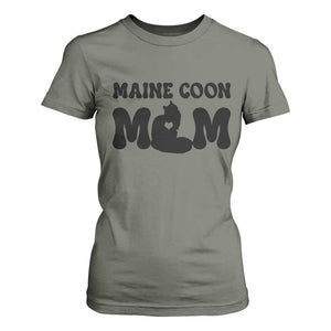 Maine Coon Mom T Shirt For Women Cat Lover Gift For Her TS12 Military Green Print Your Wear