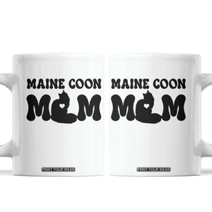 Maine Coon Mom Coffee Mug Cat Lover Gift For Her TS12 White Print Your Wear