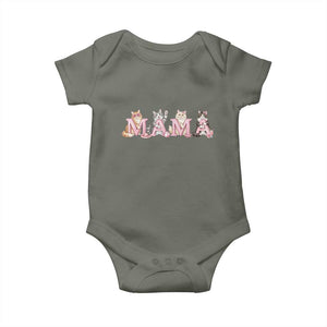 Proud Maine Coon Mama Baby Onesie Cat Lover Gift TS12 Military Green Print Your Wear