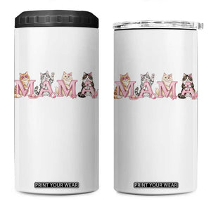 Proud Maine Coon Mama 4 in 1 Can Cooler Tumbler Cat Lover Gift TS12 One Size: 16 oz White Print Your Wear