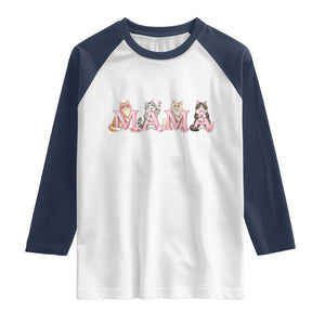 Proud Maine Coon Mama Raglan Shirt Cat Lover Gift TS12 White Navy Print Your Wear