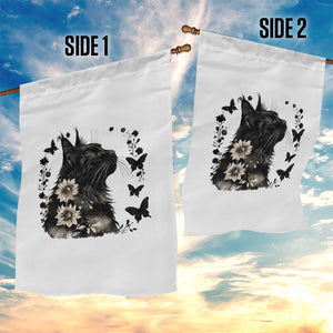 Black Maine Coon Cat Garden Flag Floral Sunflower Watercolor Gift TS12 Print Your Wear