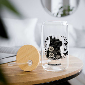 Black Maine Coon Cat Glass Can Floral Sunflower Watercolor Gift TS12 Print Your Wear